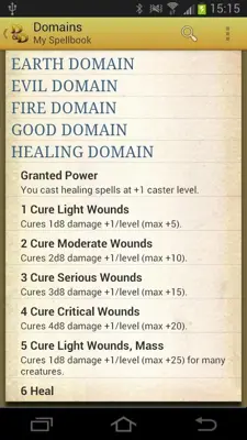Spellbook - D&D 3.5 android App screenshot 1