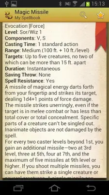 Spellbook - D&D 3.5 android App screenshot 3